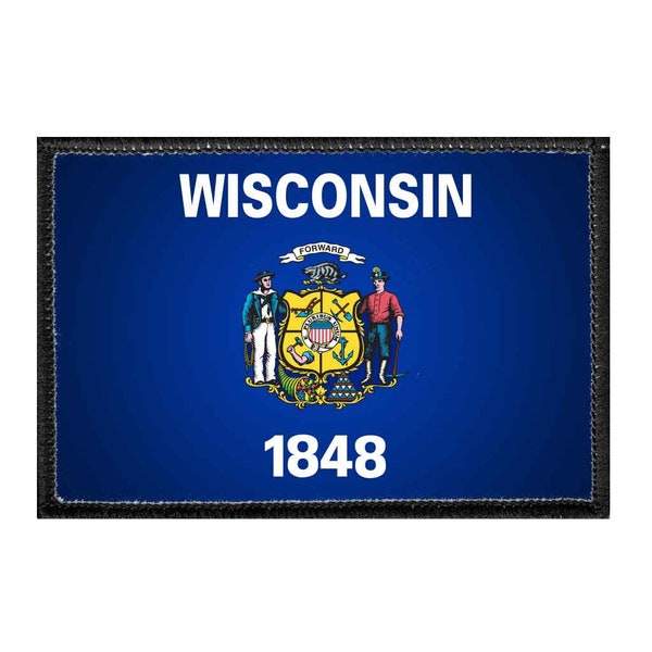Wisconsin State Flag - Color - Removable Patch