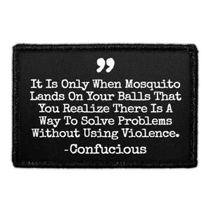 It Is Only When Mosquito Lands On Your Balls That You Realize There Is A Way To Solve Problems Without Using Violence. - Confucious -
