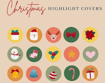 15 copertine In evidenza Instagram invernali / Copertine In evidenza Instagram di Natale / Icone carine per copertine di storie in evidenza