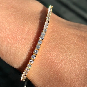 White Sapphire Tennis Bracelet Etsy Singapore