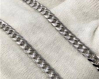 LIV Platinum Over Sterling Silver .925 Miami Cuban 4mm Necklace 18" L