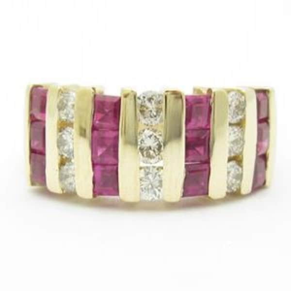 Ruby Ring With Channel Set Diamonds - Etsy