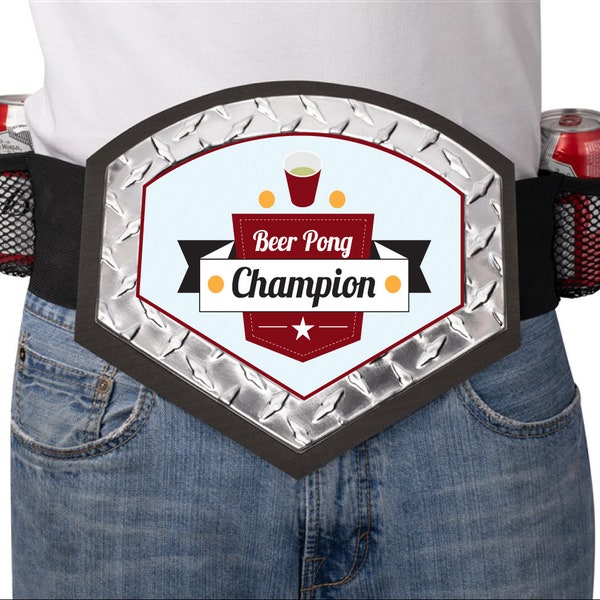 Beer Pong Gürtel | Beere-Pong-Meisterschafts-Gürtel | Beer Pong Champion Trophäe | Beer Pong Champion Shirt | Bier Pong Shirt | Beer Pong Tisch |