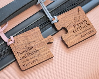 Couples Personalized Luggage Tag | His and Hers | His & His | Valentines Day Anniversary Gift Newlywed Wedding Luggage Accessory | Travel C9
