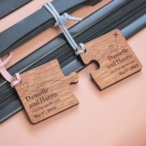 Couples Personalized Luggage Tag | His and Hers | His & His | Hers + Hers | Puzzle Piece Tags Keychains | Luggage Accessory | Travel Gift C9