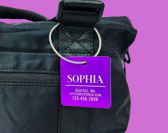 Personalized Luggage Tag Metal Engraved Travel Tag Bag Tag ID Tag Crew Tag Corporate Gifts Client Gifts Logo Tag QR Code Tag Retreat Gift R1