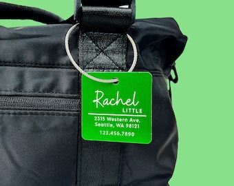 Personalized Luggage Tag: Engraved Anodized Aluminum Travel Tag R1