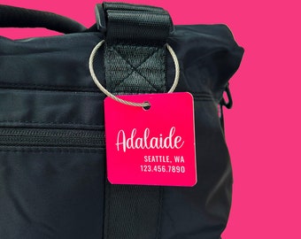 Personalized Luggage Tag Metal Engraved Travel Tag Bag Tag ID Tag Crew Tag Corporate Gifts Client Gifts Logo Tag QR Code Tag Retreat Gift R1
