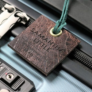 Lederen bagagelabels Bagagelabel Gepersonaliseerde bruiloftlabel Gegraveerd reiscadeau Luier Babytas Vader Vriendje Bruidegom Moederdag C1