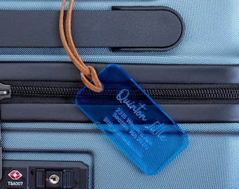 Personalized Luggage Tags  Bridal Party  Discreet Luggage Tag  Durable Bag Tag  Travel ID Bag Tag  Luxury Traveler | Acrylic | Privacy L4