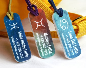 Luggage Tags Luggage Tag Personalized Horoscope Astrology Zodiac Sign Tag Bridesmaid Holiday Engraved Travel Gift Bag Favor valentine's D7