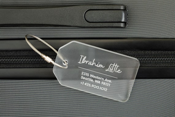 Unique Bargains Plastic Suitcase Name Label Travel Luggage Tags 20 Pcs  Black White
