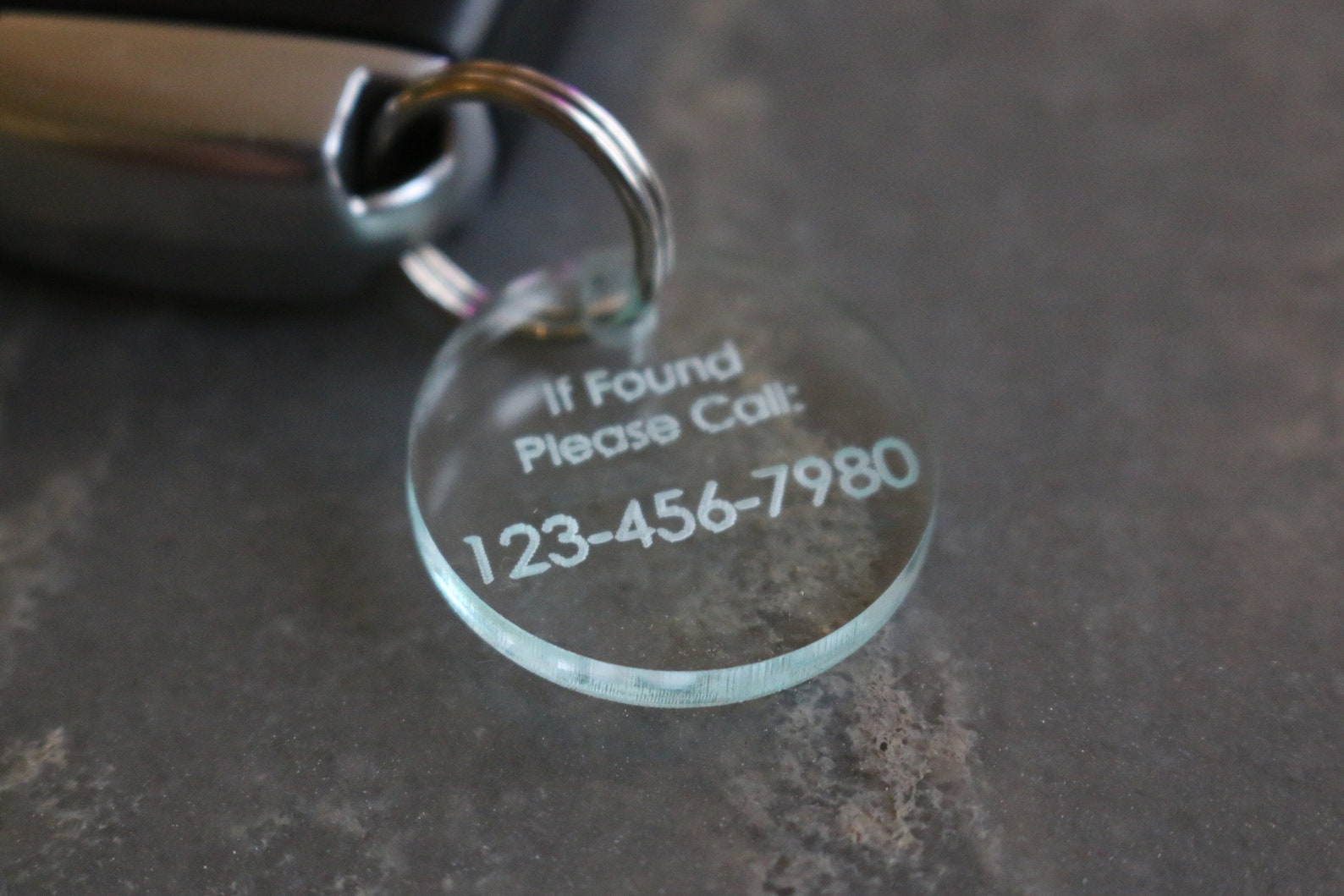 Small Lost and Found Keychain Contact Information Key Ring Etsy