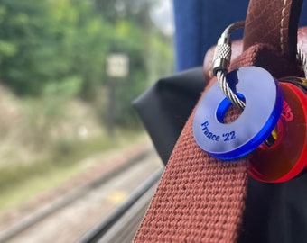 Personalized Travel Tokens - Custom Acrylic Tags for Cities States Countries Traveler Gift for Road Trips, Backpacking & Frequent Flyers X1