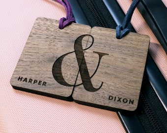 Couples Personalized Luggage Tag | His and Hers | His & His | Hers + Hers | Puzzle Piece Tags Keychains | Luggage Accessory Travel Gift C11