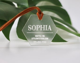 Personalized Acrylic Luggage Tag: Wedding, Travel Bag Tag D4