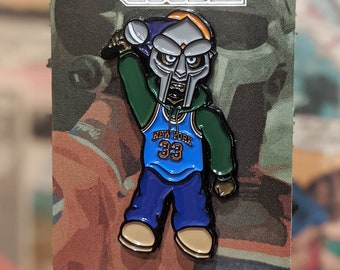 MF Doom Tribute Enamel Pin - RIP - Mad villain - Metal Face Doomsday Pins - Underground Hip-Hop - Golden Era Satire - Parody