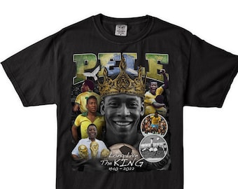 The Great Pele Tribute Graphic Tee - The King of Football Heavyweight t-shirt - Brazil Soccer