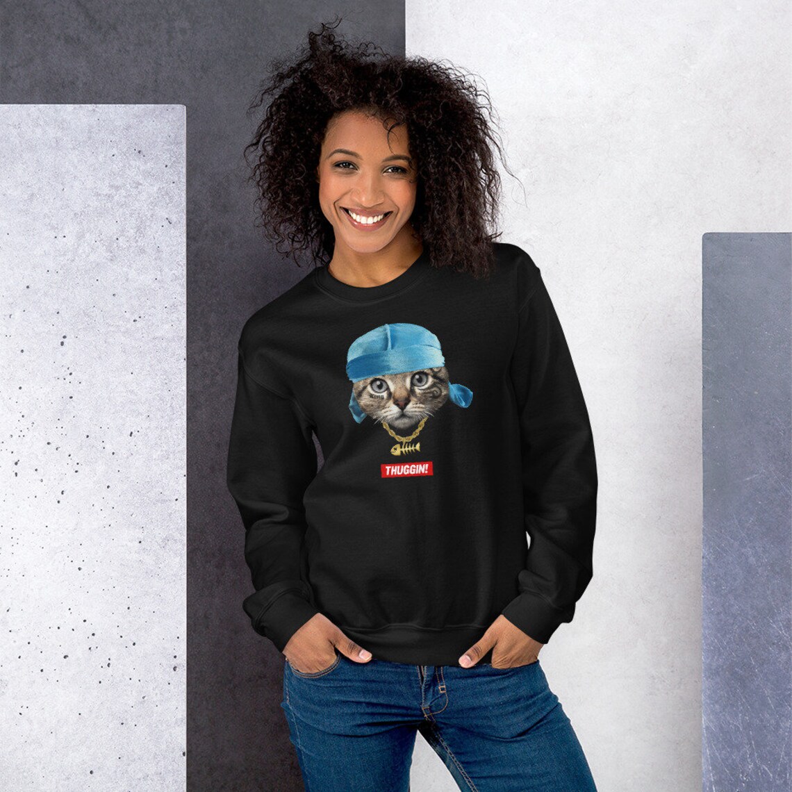 Drippy Cat Unisex Crewneck Sweatshirt Parody Satire - Etsy