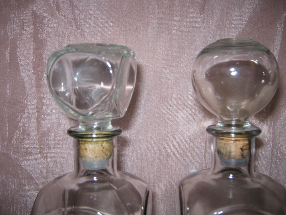 Liquor, Decanter, Clear Glass, D126, Vintage, Barware, Etsy