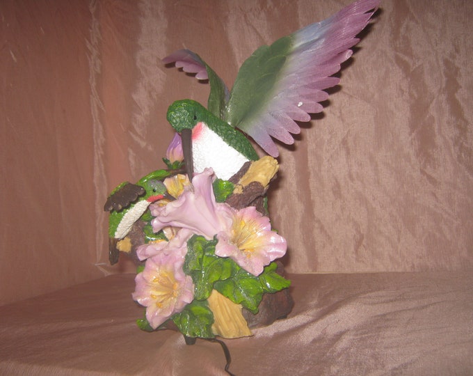 New Moving Wing Statue Hummingbird, Fiber Optic Ligting Very RARE Etsy