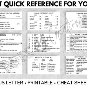 Physical Therapy Quick Reference / Cheat Sheet / Pocket Sized / New ...