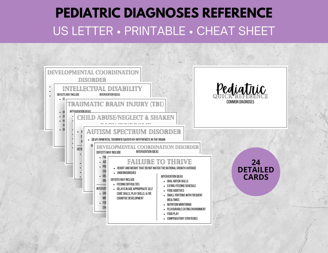 Pediatric Occupational Therapy Quick Reference / Cheat Sheet / Pocket ...