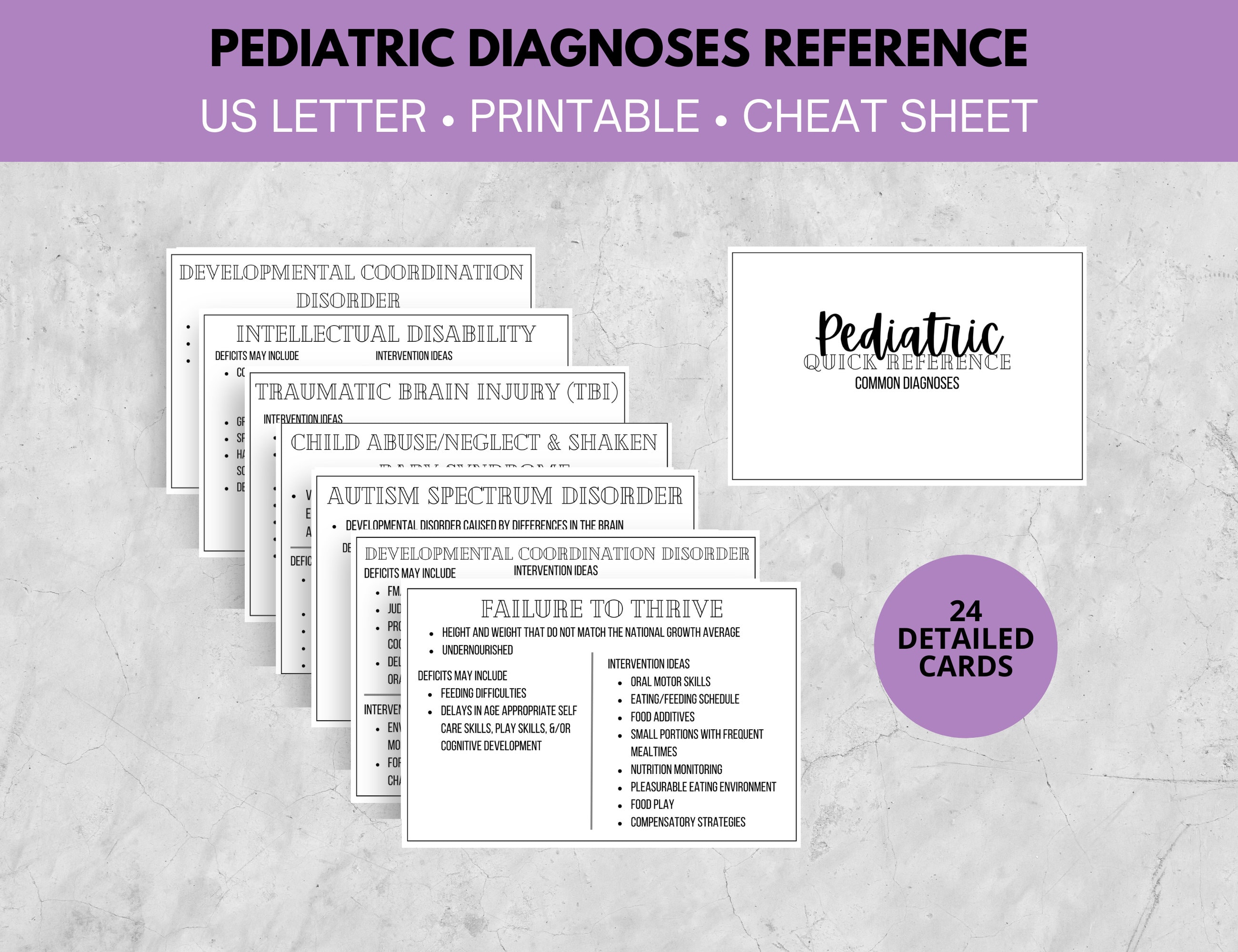 Pediatric Occupational Therapy Quick Reference / Cheat Sheet / Pocket ...