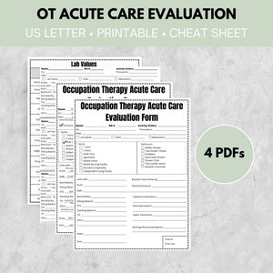 Acute Care Ergotherapie Spickzettel - Perfektes Geschenk für neue graduierte Ergotherapeutin