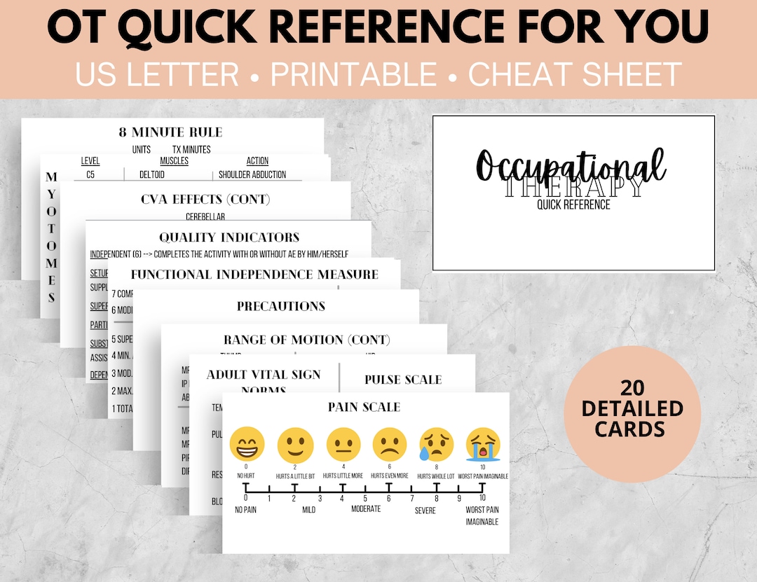 Occupational Therapy Quick Reference / Cheat Sheet / Pocket - Etsy