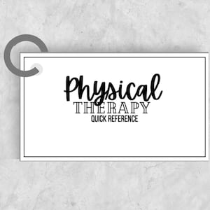 Physical Therapy Quick Reference / Cheat Sheet / Pocket Sized / New ...