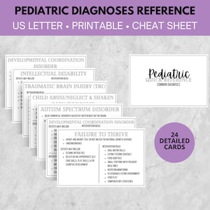 Pediatric Diagnoses Quick Reference / Occupational Therapy / Cheat sheet / Pocket sized / New Grads / Gift / Physical therapy / Therapy