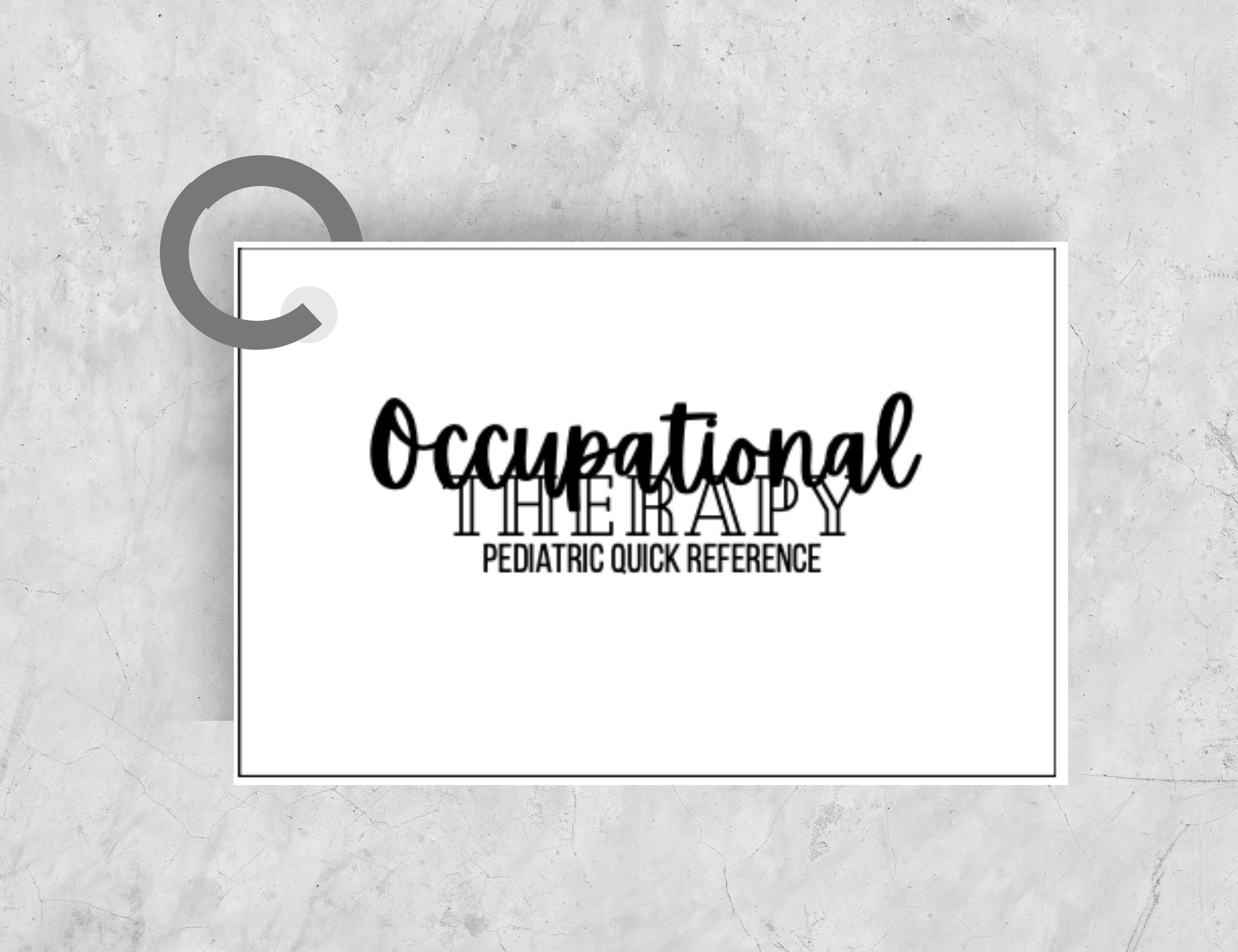Pediatric Occupational Therapy Quick Reference / Cheat Sheet / Etsy