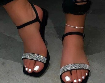 ladies bling sandals