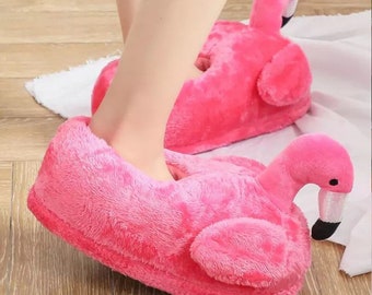 flamingo house slippers