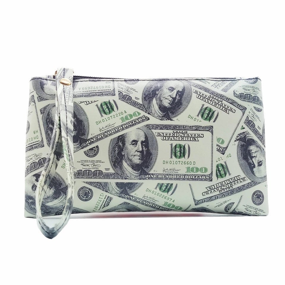 100 Dollar Bill Cash Rich Money Clutch Purse Wristlet | Etsy