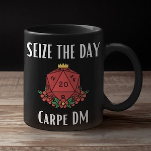 Dnd-presenter, Dnd-mugg, Dnd-dryckesglas, Seize the Day Carpe Dm, RPG-bordsmugg, Dungeons and Dragons, Dungeon Master-mugg dm-muggpresenter
