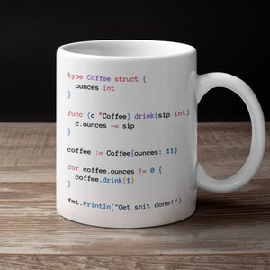 Golang Coffee Class witte mok, Go Developer koffiemok, Golang programmeur cadeau