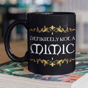Regalos Dnd, Dnd Taza, Dnd Drinkware, Definitivamente no un Mímite, RPG taza de mesa, mazmorras y dragones, maestro de mazmorras taza geek regalo geek