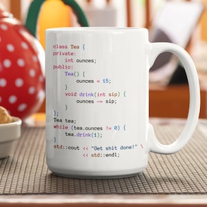 プログラマーマグ、C C++ CPP ティークラス ホワイトマグ、開発者マグ、C++ プログラミングギフト