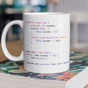 Java Tea Class White Mug - Programmer Mug