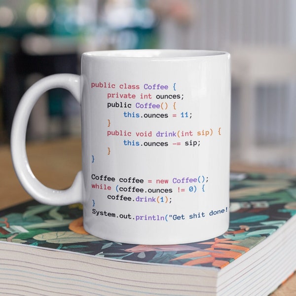 Java Coffee Class Mug, Java Developer Coding Mug, Gift For Programmer