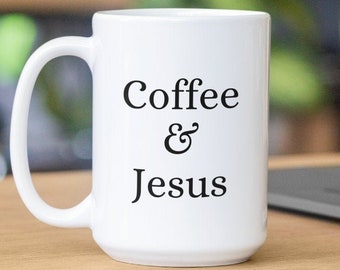 Caffè e Gesù, tazza di caffè cristiano, Jesus Tazza di Caffè, Regalo Cristiano, Tazza Sacerdote, Regalo Religioso, grande tazza di caffè, grande tazza da tè