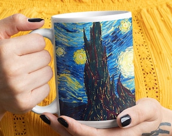 Van Gogh mug starry noche sublimación Van Gogh pintura gran taza de café taza de té