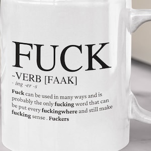 Definition von Fick Kaffeebecher, unangemessene Becher, F Wort, lustige Kaffeebecher, sarkastische Becher, überused Fick, Frechbecher, große Becher