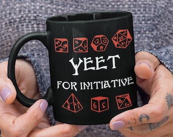 Dungeons And Dragons, Dungeon Master Mug, Yeet For Initiative, Large Gamer Mug, Mug For DND, DnD Gift, Dungeons and Dragons Mug