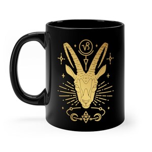 Capricorn Mug Zodiac Gifts Astrology Mug Capricorn Gifts Horoscope Birthday Capricorn Birthday December January Cup Black Gold Coffee Mug