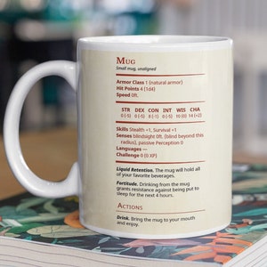DnD Mug Stat Card Dungeons and Dragons Mug RPG Gift DM Mug Dungeon Master Gift Role Jugando 5e Stat Card Mug Character Sheet Mug Mug