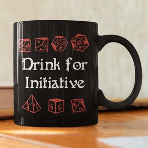 Dungeons And Dragons, Dungeon Master Mug, Drink For Initiative, Large Gamer Mug, Mug For DND, DnD Gift, Dungeons and Dragons Mug