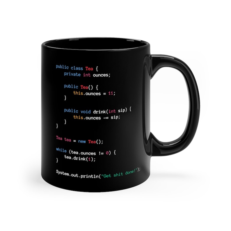 Taza de té programador Java, ingeniero codificador, taza de té negra, regalo, desarrollador Java imagen 2